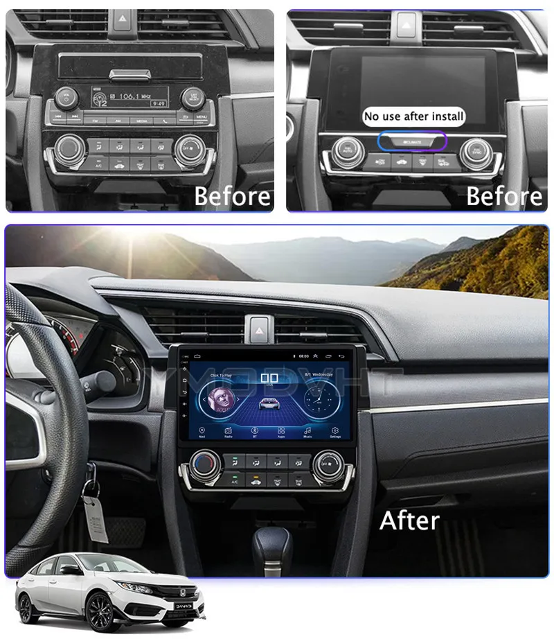 9 дюймов IPS и 2.5D сенсорный экран Android 8 1 автомобильный DVD GPS навигатор для Honda civic 2016