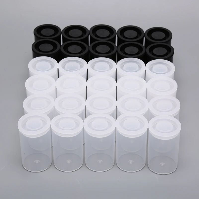 10PCS 54x33mm Plastic Empty Film Canister Camera Reel Container Storage Case Can For Accessories Art Bead Coin Pill Fishing Bait