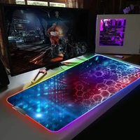hexagon texture large rgb mouse pad xxl gaming mousepad led mause pad gamer mouse carpet big keyboard desk mat with backlit mat