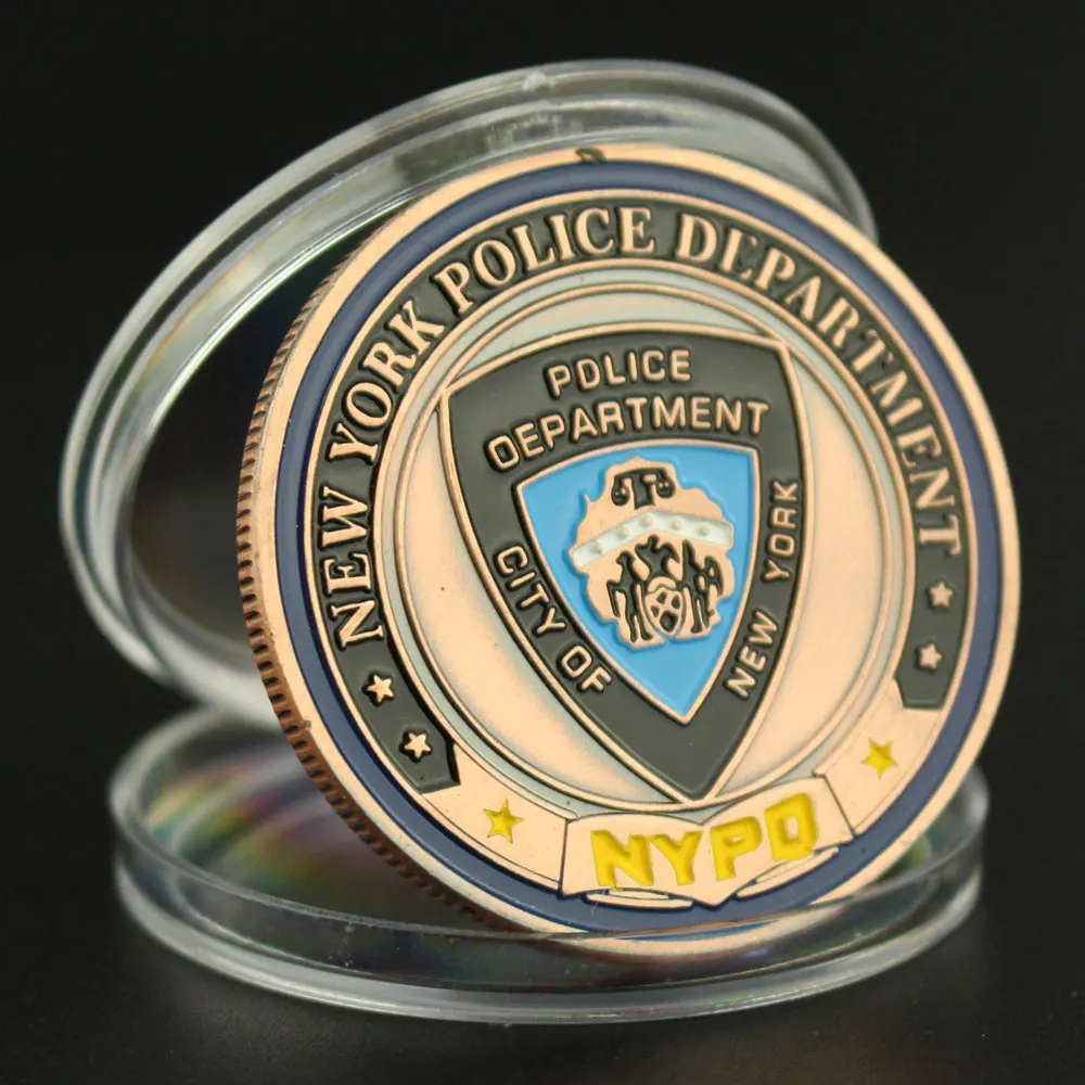 

United States New York Police Department Commemorative Coin Bronze Plated Coin Saint Micheal Pattern Challenge Coin