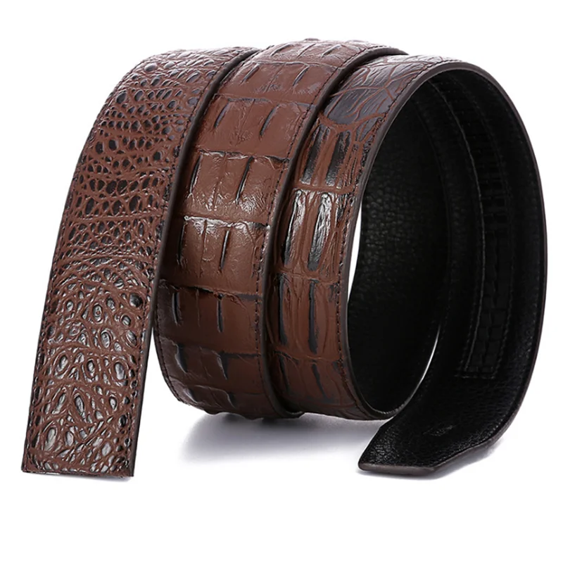 

2020 New Hot Mens Brown Pattern Casual Fashion Leather Belt Cinturones Waist Cinto Masculino Riem Automatic Zonder Gesp Designer