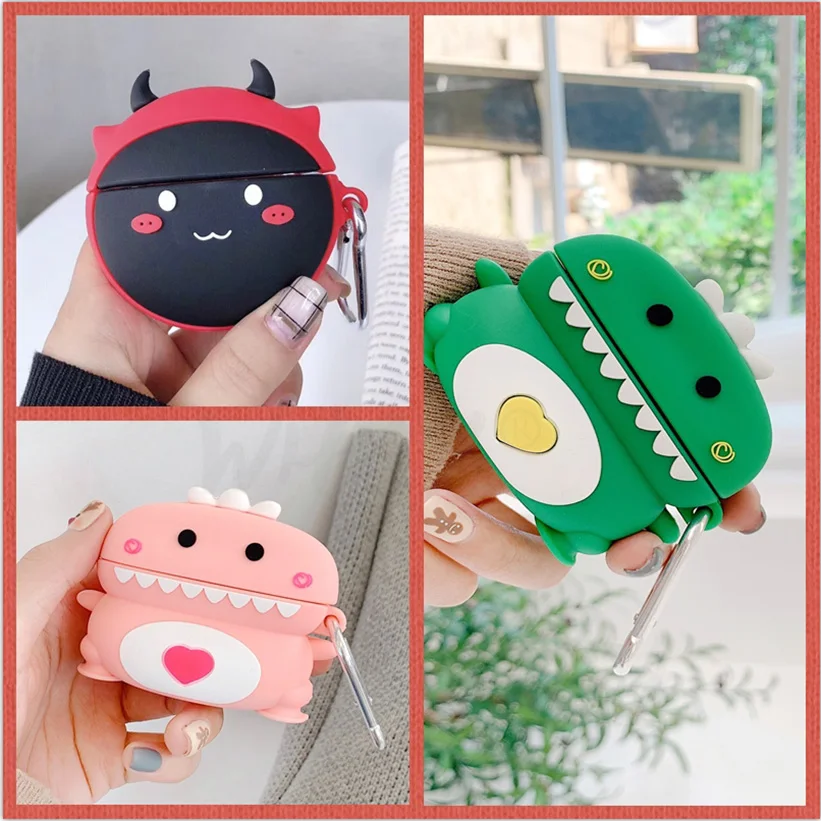 3D чехол для наушников AirPods Pro силиконовый с милым мультяшным принтом Love Apple Earpods Air