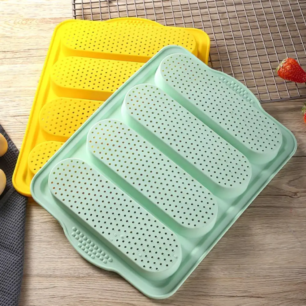 

Food Grade 4 Gaten French Stick Silicone Molds Non-stick Bread Mold Cake Pan Mold Oven Baking Brood Baking Hamburger Tools D8N4