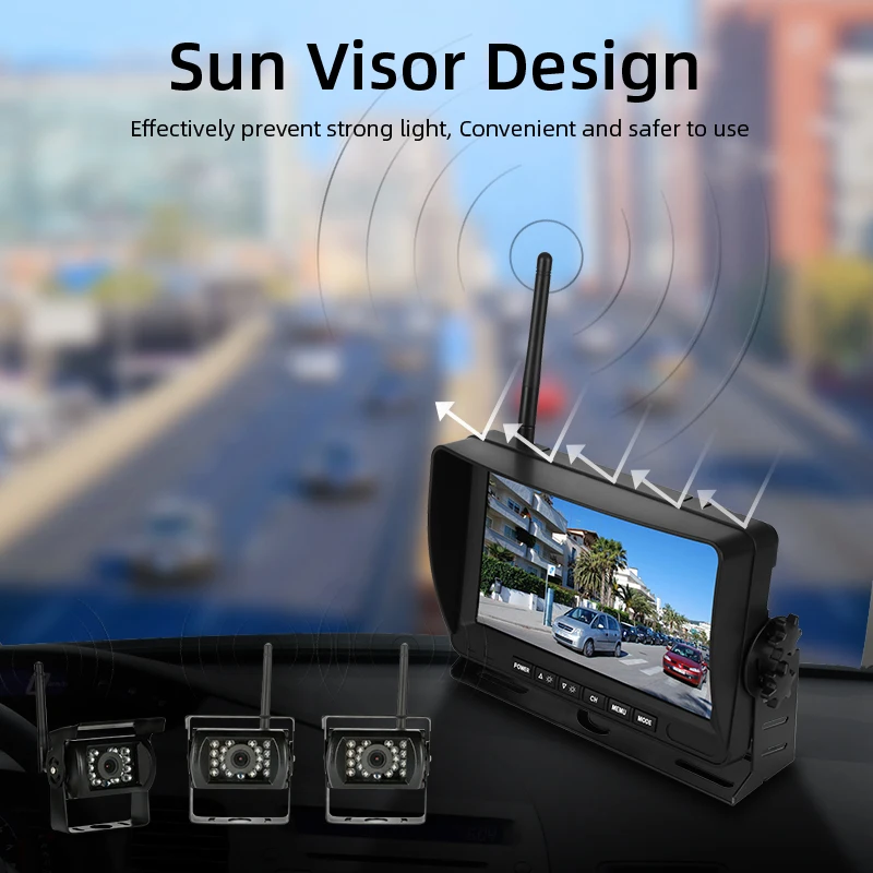 $64.14 Jansite 7 inch Wireless Rear Camera Car Monitor Reverse Image Rear View Backup Parking Camera for Truck Car SUV RV Night Vision