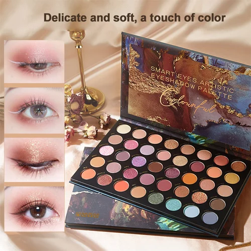 

40Color Glitter Shimmer Eyeshadow Palette Matte Luminous Create Shinny Bright Unique Stylish Eye Makeup Waterproof Lasting TSLM2