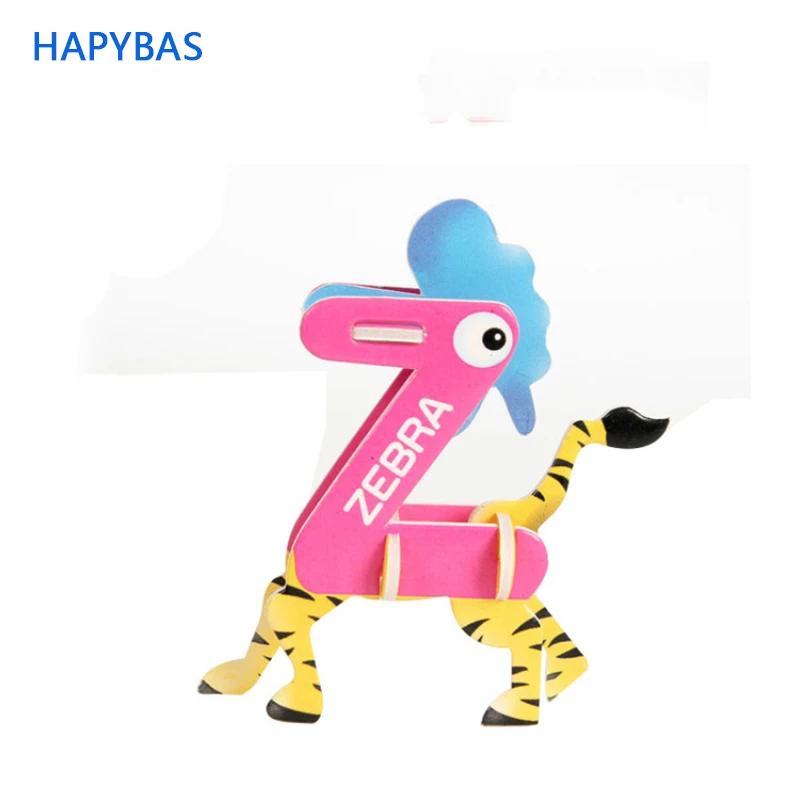 26 шт./компл. новые стильные детские игрушки в форме милых животных 3d пазл ABC