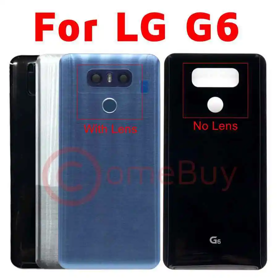 Comebuy Back Cover For LG G6 Battery Rear Glass Door Cover+Fingerprint Button+Camera Lens+Adhesive Tape | Мобильные телефоны и