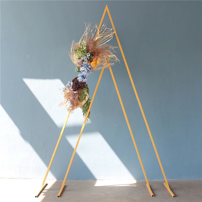 Arco de boda de hierro forjado, arco triangular, decoraci&oacute;n de boda, arco de flores, tel&oacute;n de fondo geom&eacute;trico, decoraci&oacute;n de escenario para fiesta-5