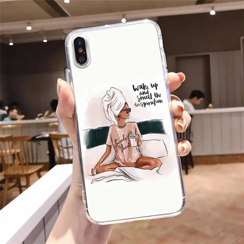 

Girl Boss fashion Pink Women power Phone Case For iphone 12 5 5s 5c se 6 6s 7 8 plus x xs xr 11 pro max Soft Shell Cover Funda