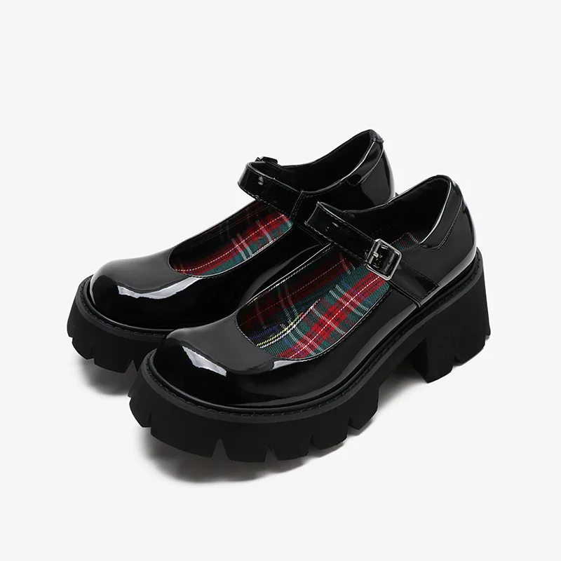 

Mary Janes Shoes Women Lolita Shoes Star Buckle Strap Platform Shoes Patent Leather Girls Shoes Rivet Casual Shoes Woman