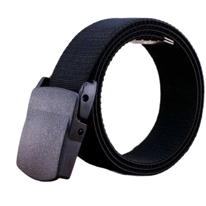 Black Canvas Belt Men and Women Belts 110 cm-180 cm Cinturon Plastic Buckle Blue Grey