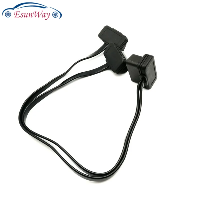 Новое поступление! Плоский+ тонкий, как лапша OBDII OBD-II OBD 2 OBD2 16 Pin ELM327 мужчин и женщин Y сплиттер локоть удлинитель
