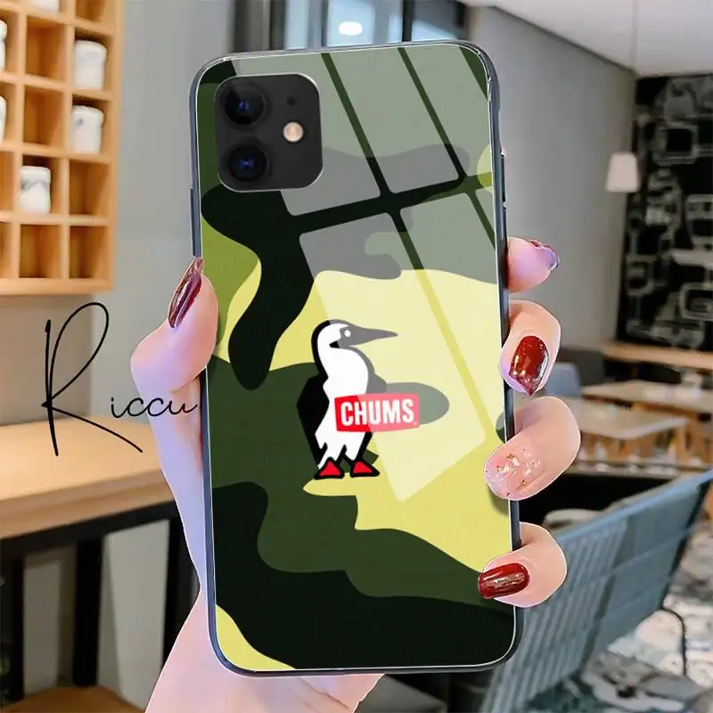 

Riccu CHUMS fashion trend brand Phone Case Tempered Glass For iPhone 11 Pro XR XS MAX 8 X 7 6S 6 Plus SE 2020 12 Pro Max case