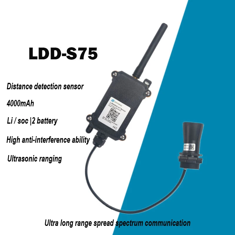 

LDDS75 LORAWAN IoT 4000/8500 мАч ультразвуковой датчик расстояния обнаружения с помощью ультразвуковой технологии температурной компенсации