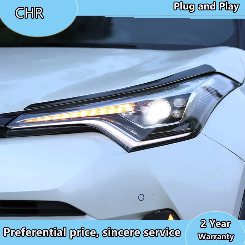 Стайлинг автомобиля для 2018-2019 Новинка фары Toyota CHR светодиодный ные DRL