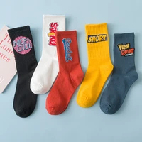 new unisex happy socks spring and autumn letter fashion socks personality harajuku socks