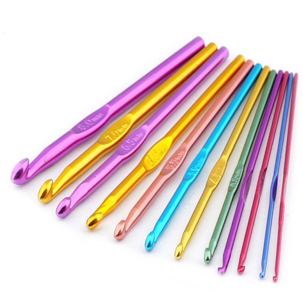 12 шт./компл. Цвет Алюминий сплав Вязание спица вязальный ящик для инструментов