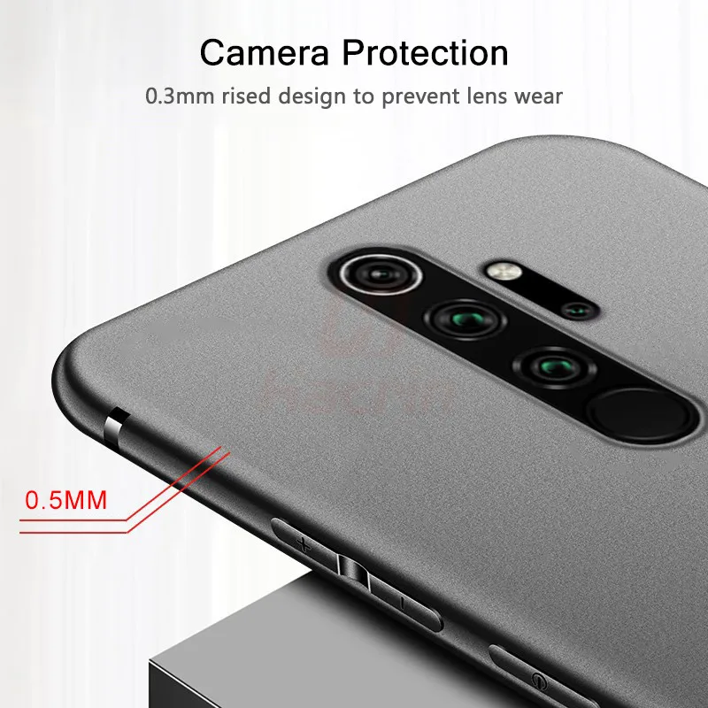Hacrin Phone Case for Xiaomi Redmi Note 8 Anti-Fingerprint Bumper Cover Slim Frosted Matte Pro |