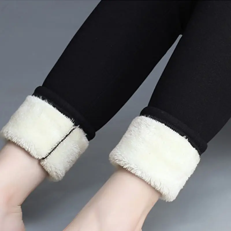 Новые женские зимние теплые брюки толстые плюшевые леггинсы с подкладкой из