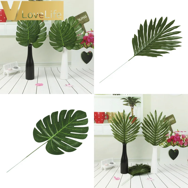 12 шт. большие искусственные листья в форме листьев монстра зеленые растения для