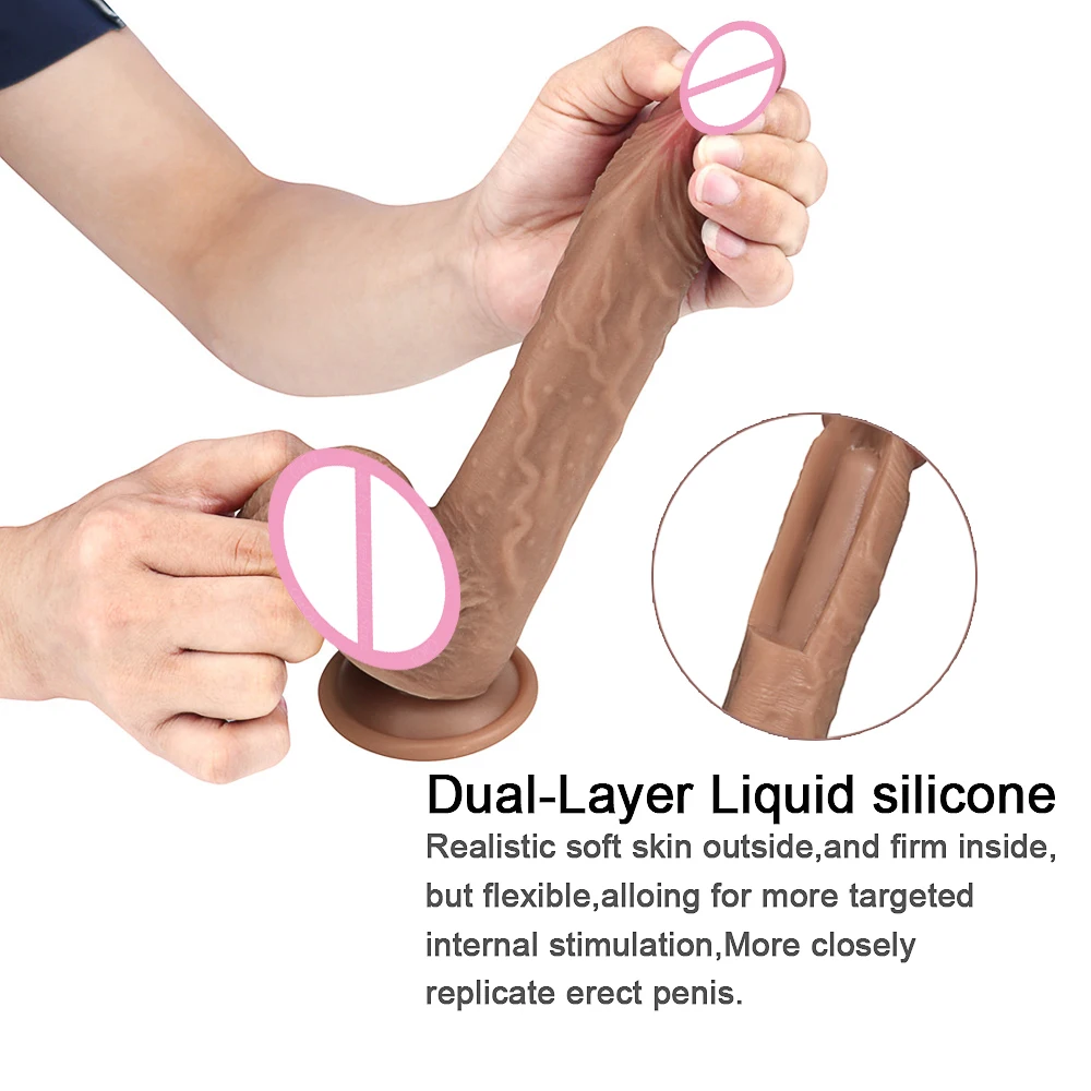 GaGu реалистичный большой фаллоимитатор гибкий пенис член с присоской на ремешке