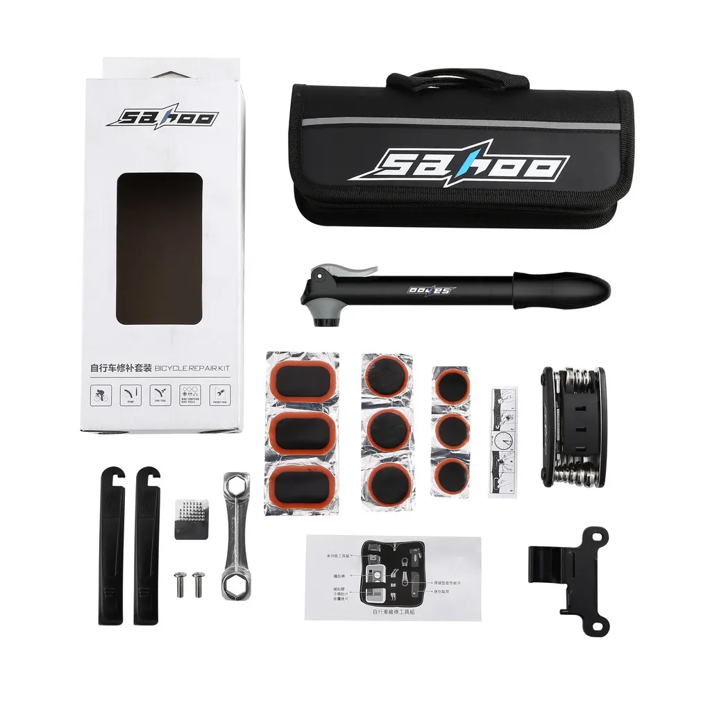 SAHOO высокого давления мини портативный насос Комплект двойной вход велосипедный