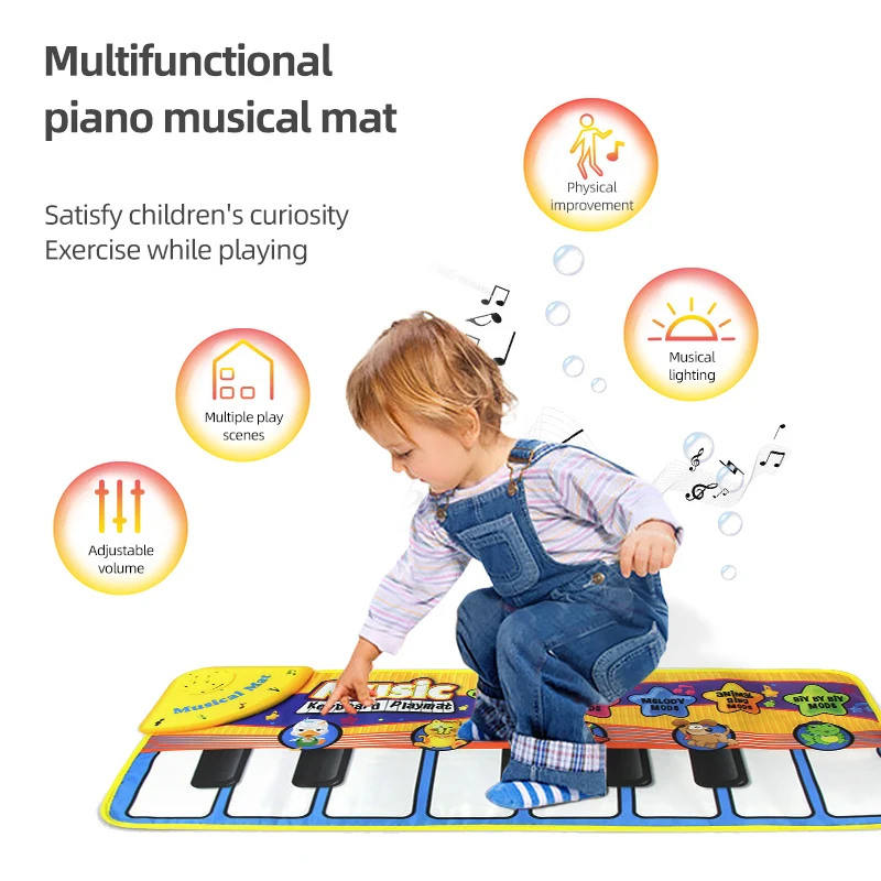 Kinder Pädagogische Teppich Musical Touch Tastatur Play Mats Kleinkind Xmas Gift 