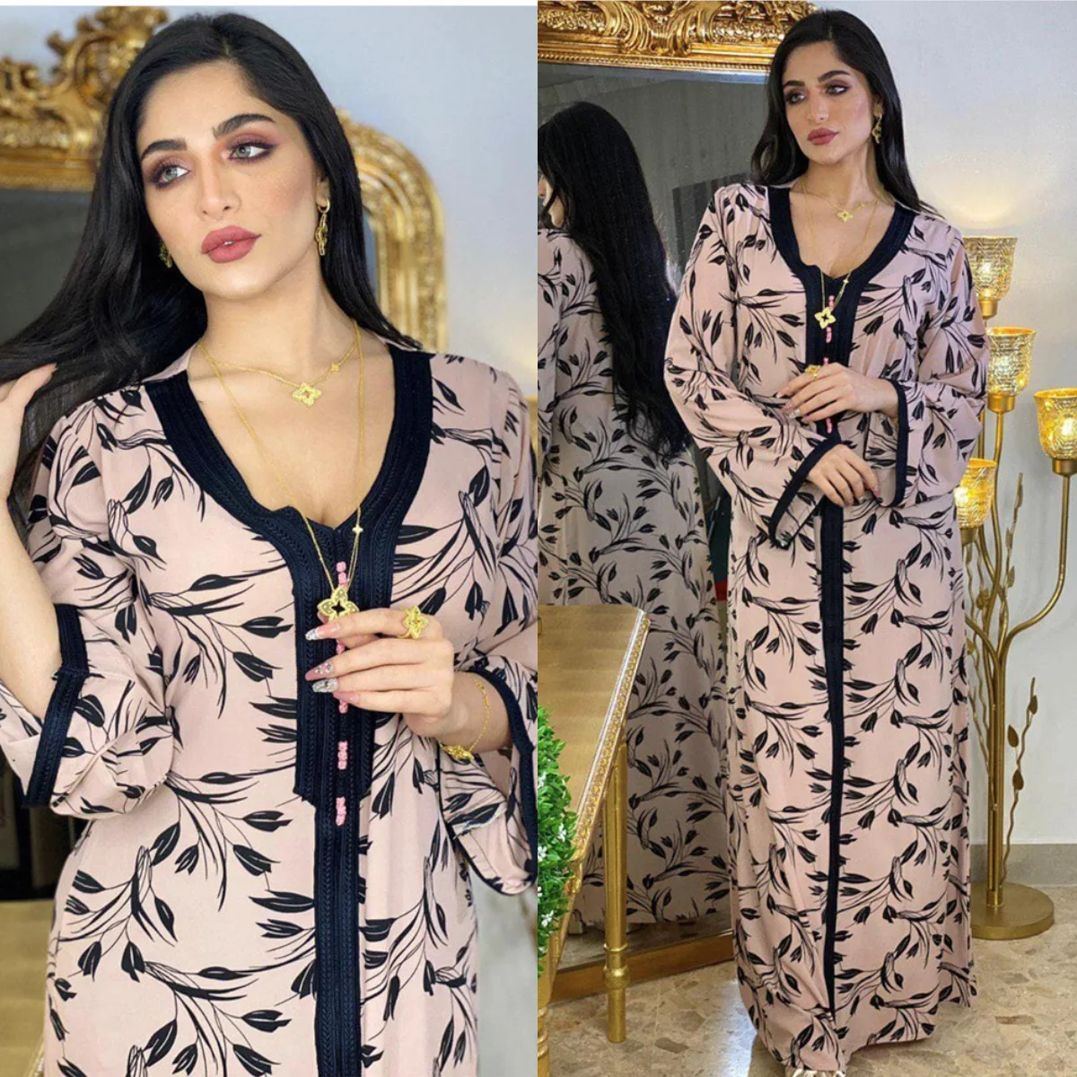Eid Mubarak Kaftan Abaya Дубай Турция арабское мусульманское платье ислам одежда платья