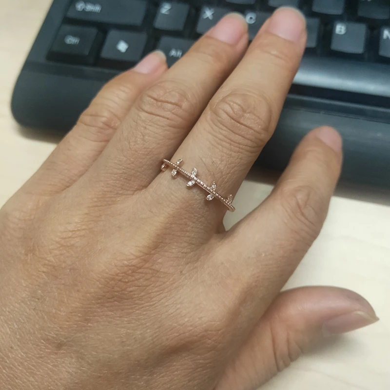 

HELON SI/H Round Diamond Ring Solid 10k Rose Gold Pave Natural Diamonds Engagement Wedding Trendy Fine Jewely Unirque Gift Ring