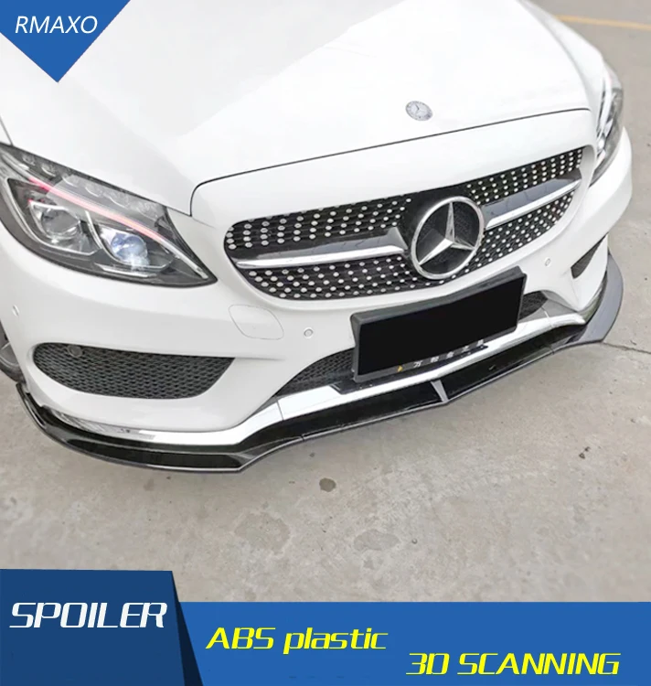 Для Mercedes Benz W205 с прямой лопатой диффузор защитные бамперы для C класс C200 C180