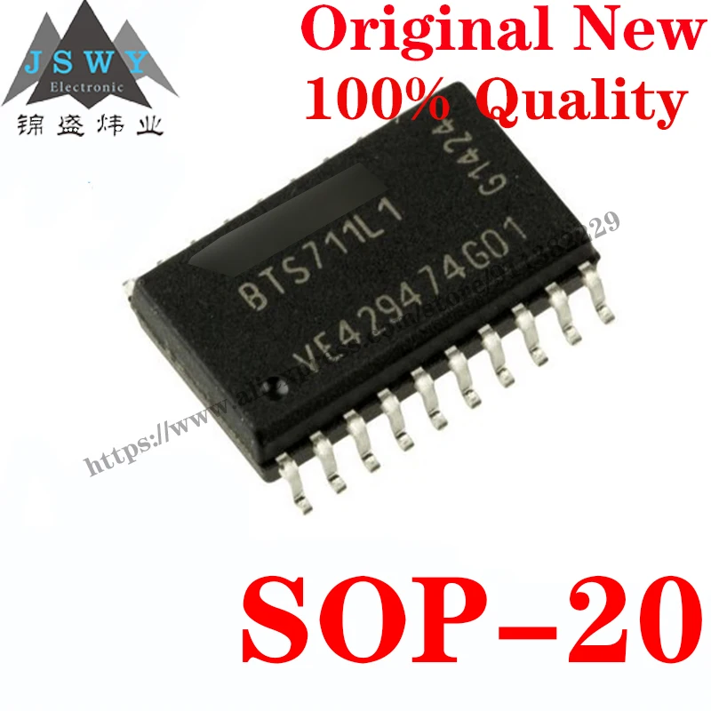 10~50 PCS BTS711L1 SOP-20 Semiconductor Switch IC Power Switch IC-Power Distribution Chip with for module arduino Free Shipping