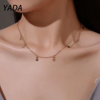 yada gold color star party presentsnecklace for women jewelry pentagon star necklaces statement choker gifts necklace se210039