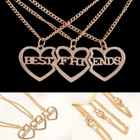 hot sales%ef%bc%81%ef%bc%81%ef%bc%81new arrival 3 pcs gold plated heart pendant necklace best friends necklaces jewelry gift wholesale dropshipping