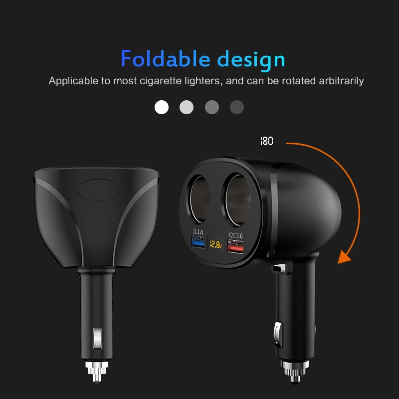 

QC 3.0 Digital LED Display 2 USB Car Charger Adapter Mobile Phone Fast Charge USB Charger For iPhone 12 11 Pro Samsung Xiaomi