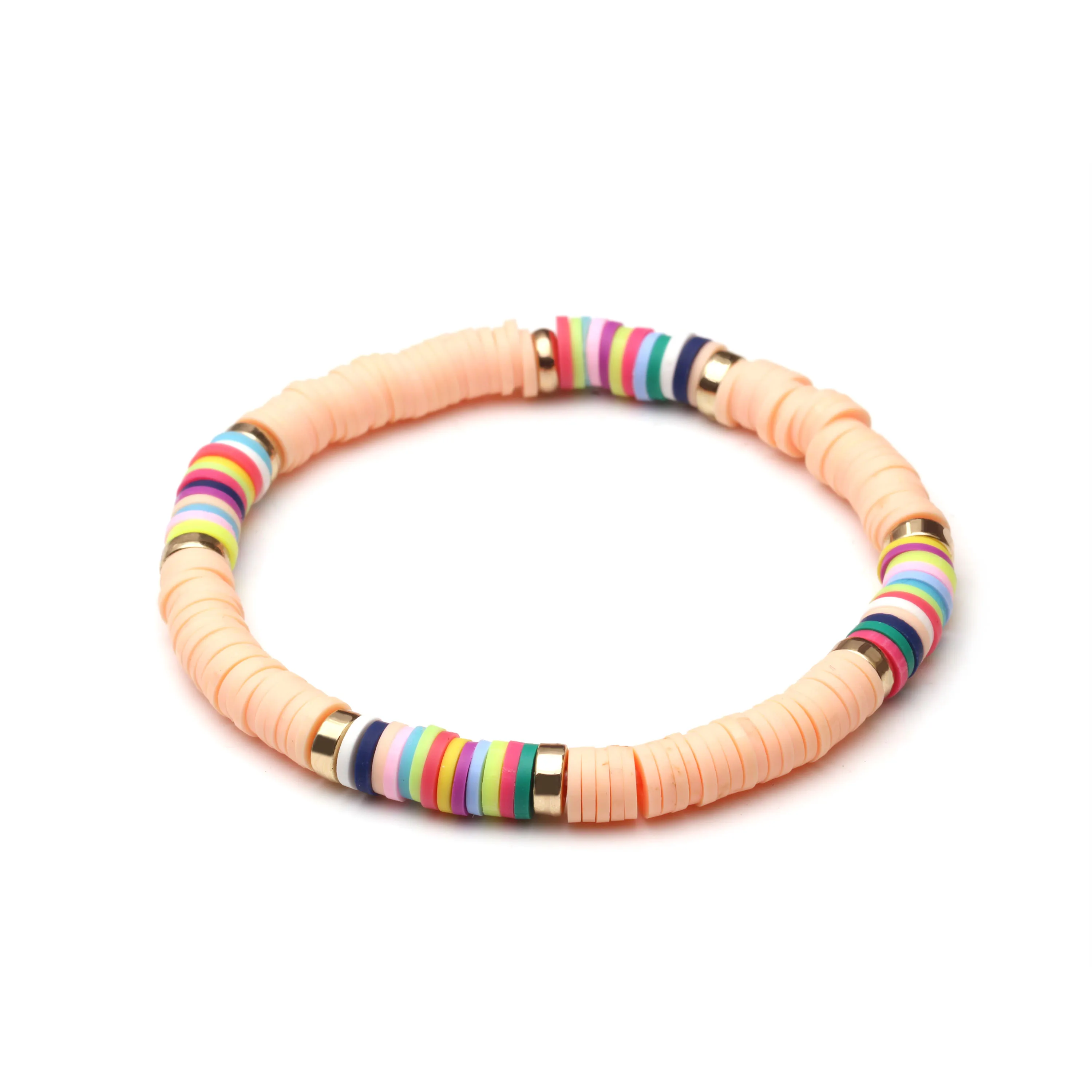 Boho Heishi, полимерная глина, диск, бусины, растягивающийся браслет,, новая мода, разноцветные виниловые пластинки, бусины, смешанные, для серфинга, ювелирное изделие, подарок