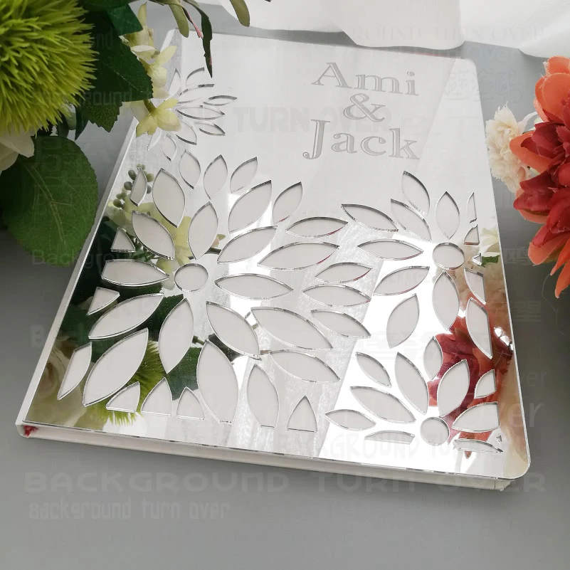 Свадебный альбом Гостевая книга изготовленные на заказ с зеркалом передняя