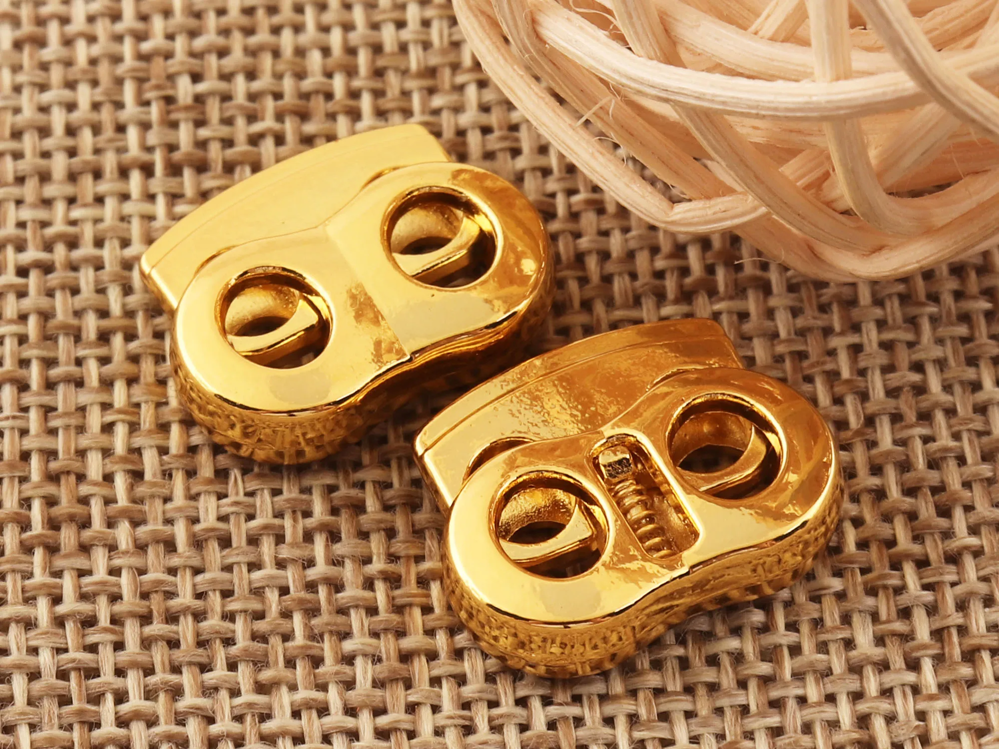 12 шт. золотистого двухстворчатого рычажного Шнура Замок цилиндрический фиксатор