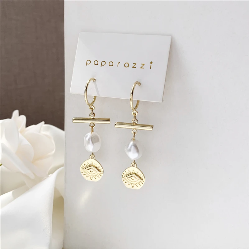 

YANGLIUJIA2020 nNew Geometric Fashion Wind Minimalist Gold Long Pearl Earrings Temperament Girl Earrings Jewelryaccessorie Gift
