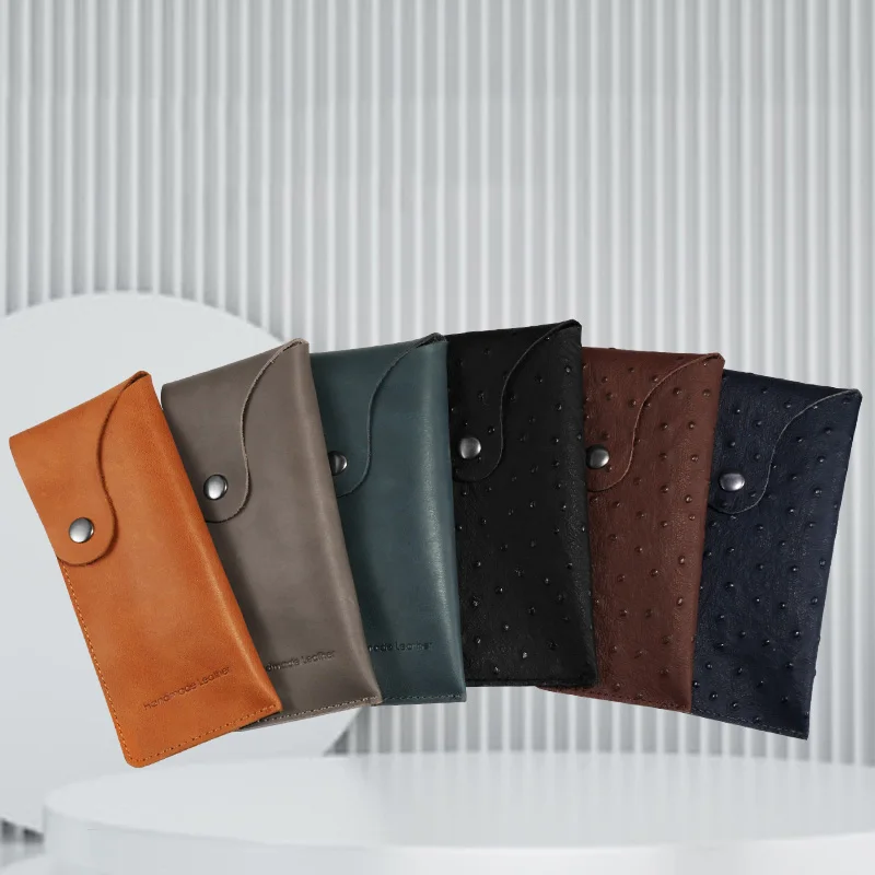 

Genuine Leather Watch Storage Black Gray Khaki Blue Single Pack Protable Travel Cow Leather Storage Bag
