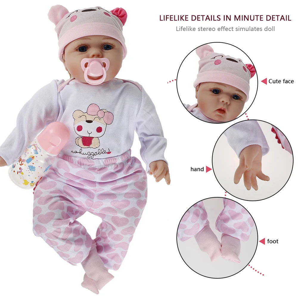 

55CM Boneca Bebe Reborn Baby Doll Newborn Lifelike Real Silicone Handmade Art Doll Realistic Baby Doll Chupeta Kids Toys