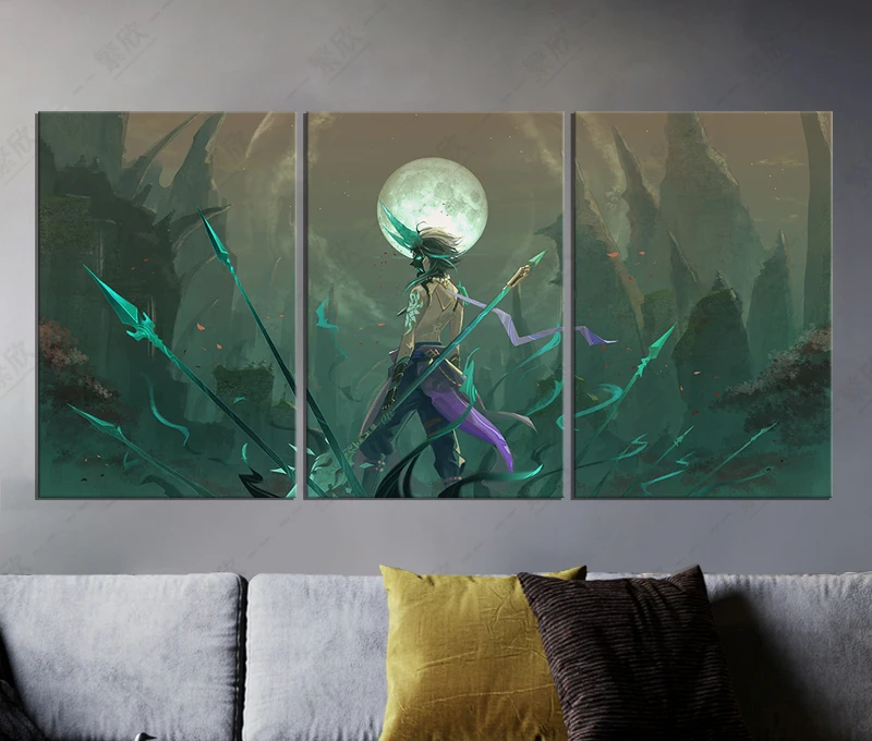 

Genshin Impact Xiao Game Theme Oil Painting Canvas Background for Boys Unframed