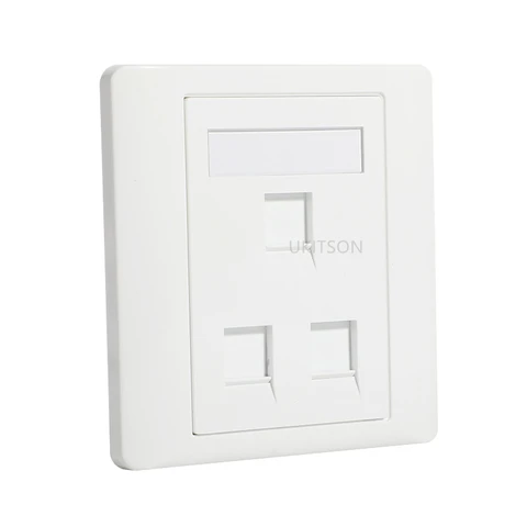 Настенная панель UKITSON 3 портов CAT6/CAT5E белая 86x86 мм