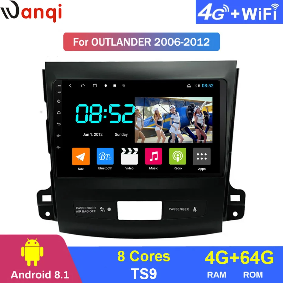 Android 8 1 автомобильный DVD 1din мультимедиа Navi система для mitsubishi Outlander 2006 2012