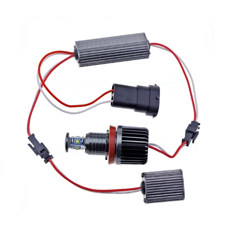 

2Pcs 40W H8 LED Error Free Angel Eyes Light Headlight Lamp for -BMW E90 E92 E82 E60 E70 X5 E71 X6 Fog Lights White