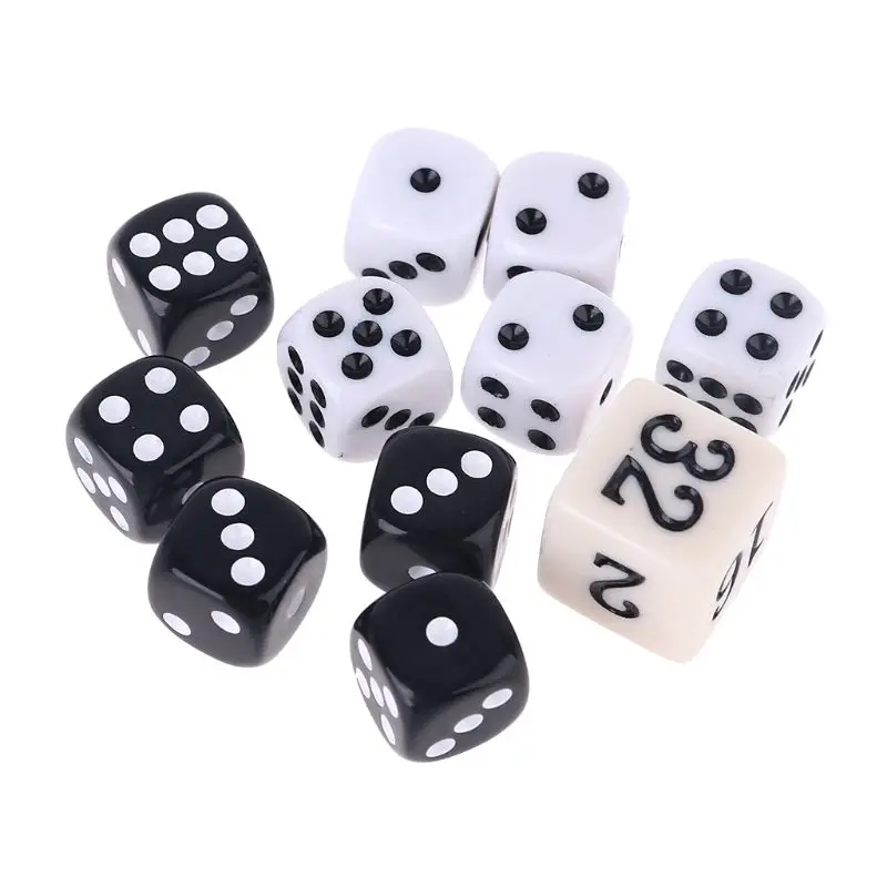 OOTDTY 11 шт./компл. Классические черно белые шестигранные бусины для настольного