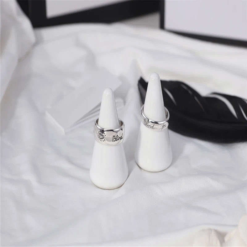 

1:1 Original Love fearless Male and female version S925 Sterling silver Ring high quality Luxury brands Logo Valentine's gift