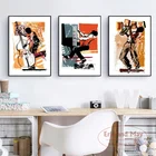 Афро американский джазовый певец иллюстрация плакаты и принты музыка настенное Искусство Декор саксофон плеер Холст Картина музыкант подарок