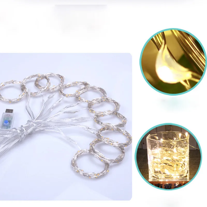Christmas Decorations for Home 3M X 3M 300 LED USB Remote Control Copper Wire String New Year Christmas Tree Decorations Navidad