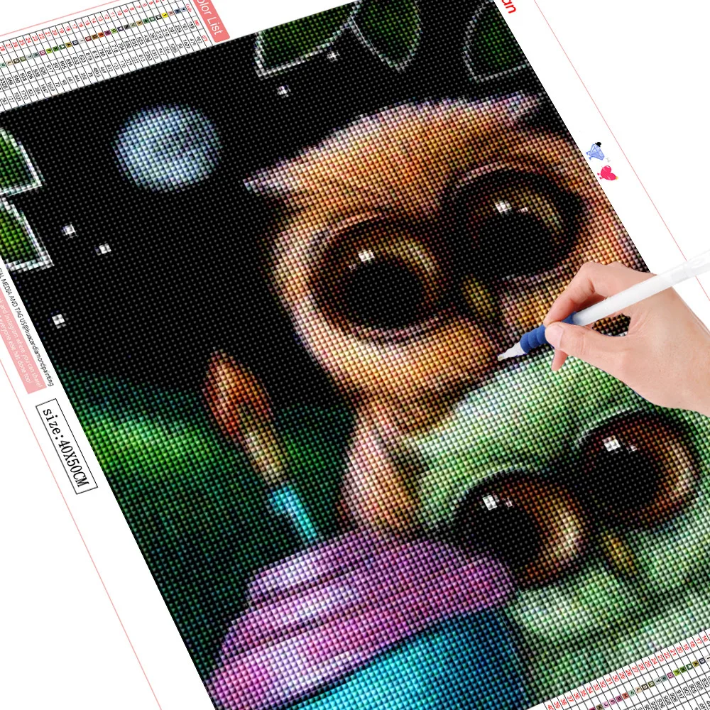5D DIY Diamond Painting Kits Owl Full Round Drill Cross Stitch Embroidery Animal Picture of Rhinestones Home Decor | Дом и сад