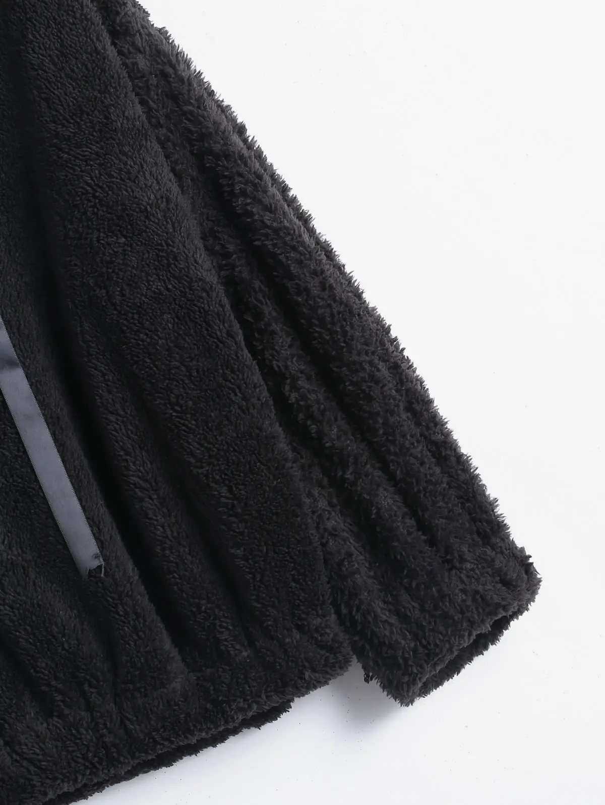 ZAFUL с опущенными плечами из искусственной овчины Толстовка плюшевая пушистая с капюшоном однотонная хлопковая толстовка женский Зимний пуловер Топ